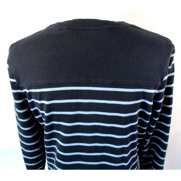 Tommy Hilfiger Jeans Women's Blue Striped Long Sleeve Stretch Sweater Size Large - Picture 6 of 10